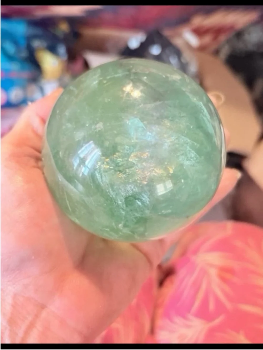 Green Fluorite Crystal Sphere Baja Blast